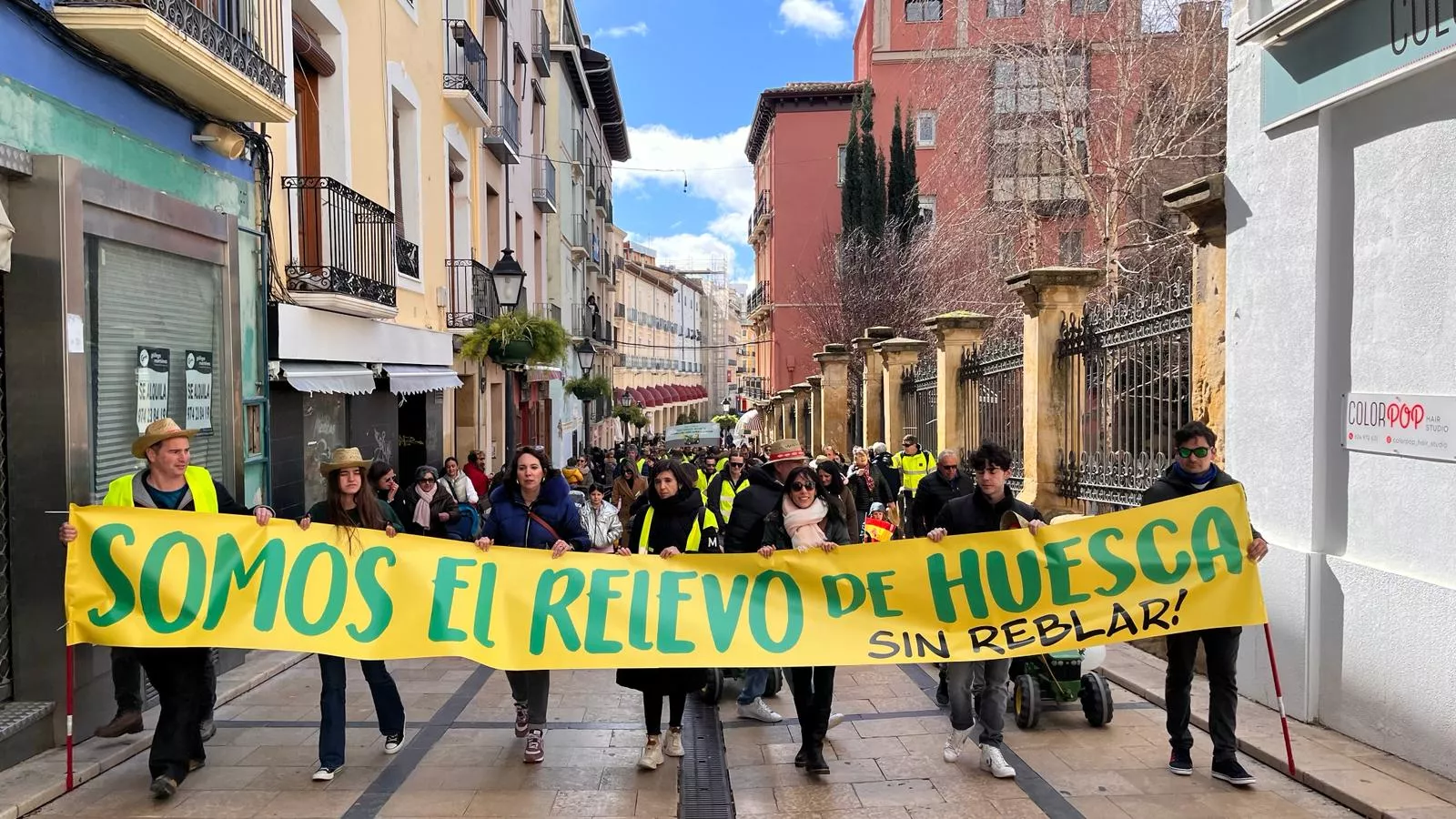 Tractorada infantil en apoyo al sector primario en Huesca. Foto Mercedes Manterola