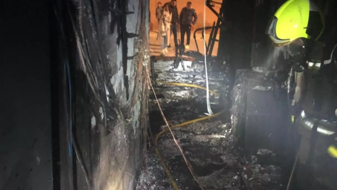 Afecciones en la planta baja de la vivienda de Altorricón tras el incendio.