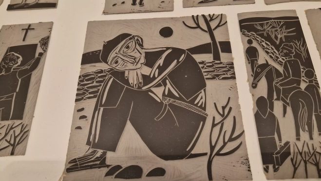 Una de las ilustraciones de Antonio Santos. Foto Myriam Martínez Una de las ilustraciones de Antonio Santos. Foto Myriam Martínez