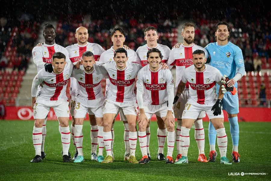 Once del Huesca en Anduva, en el partido ante el Mirandés. SD Huesca: los datos para la esperanza.