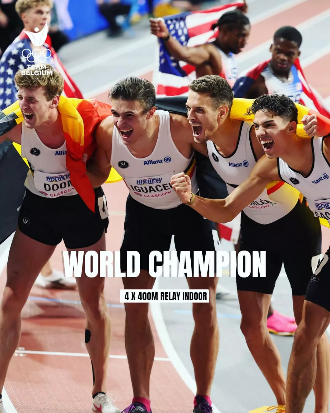 Christian Iguacel, campeón del mundo con el relevo 4x400 de Bélgica