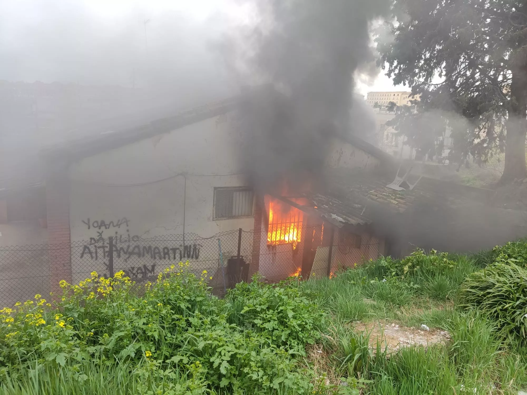 Incendio en la cuesta de las Mártires