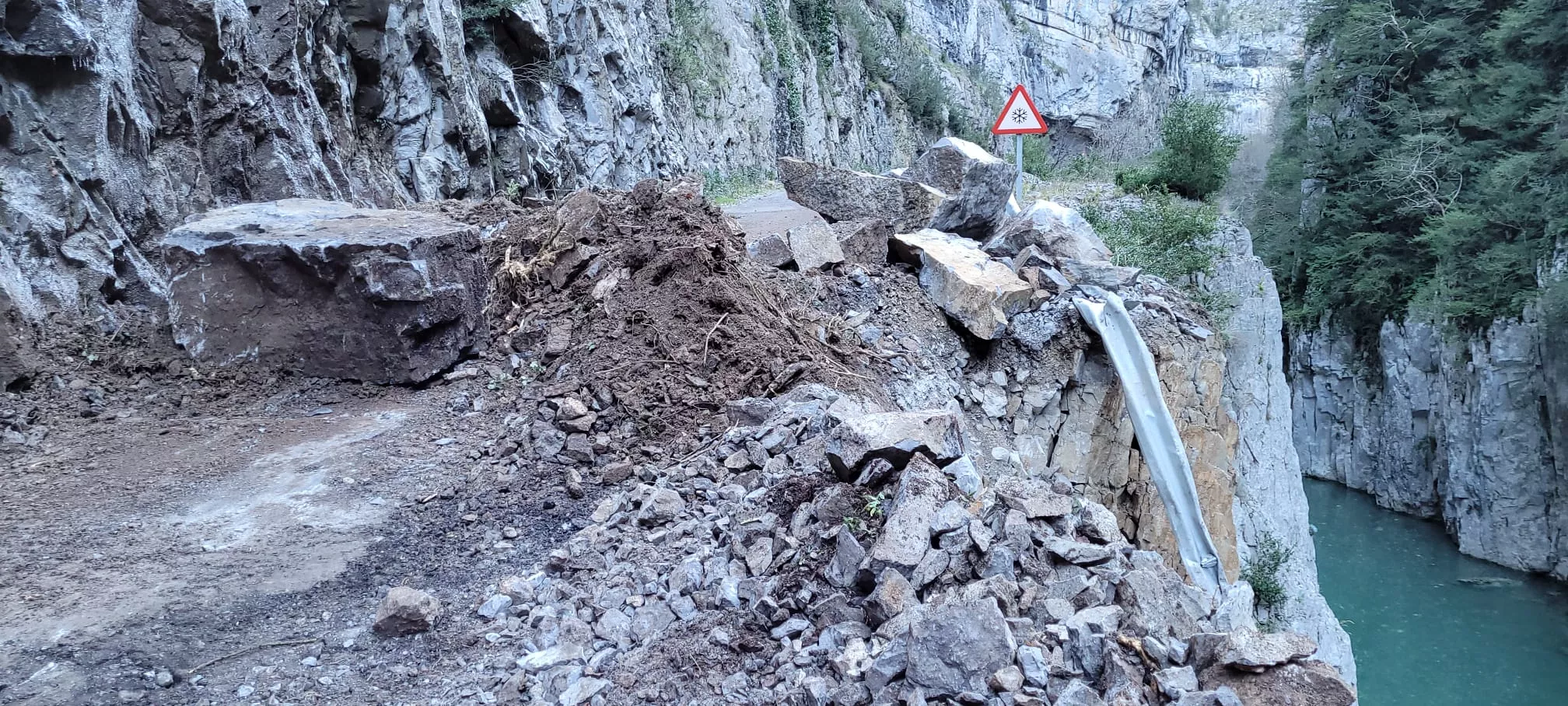 Imagen del desprendimiento en la Foz de Biniés.