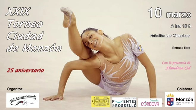 Almudena Cid, madrina de honor del 25 aniversario del Club Rítmica Monzón Almudena Cid, madrina de honor del 25 aniversario del Club Rítmica Monzón