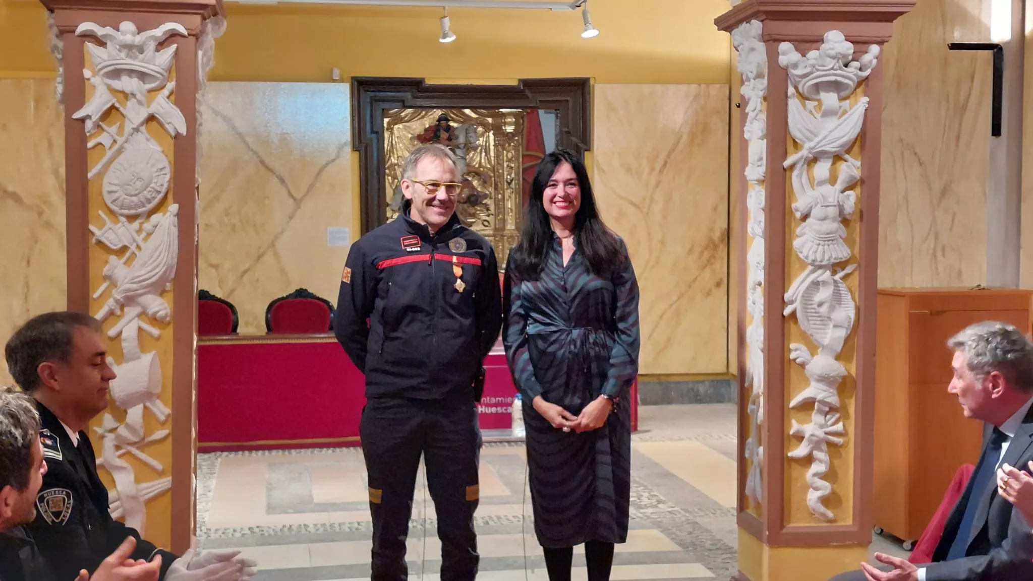 Entrega en Huesca de reconocimientos en la festividad de San Juan  de Dios, patrón de los bomberos. 