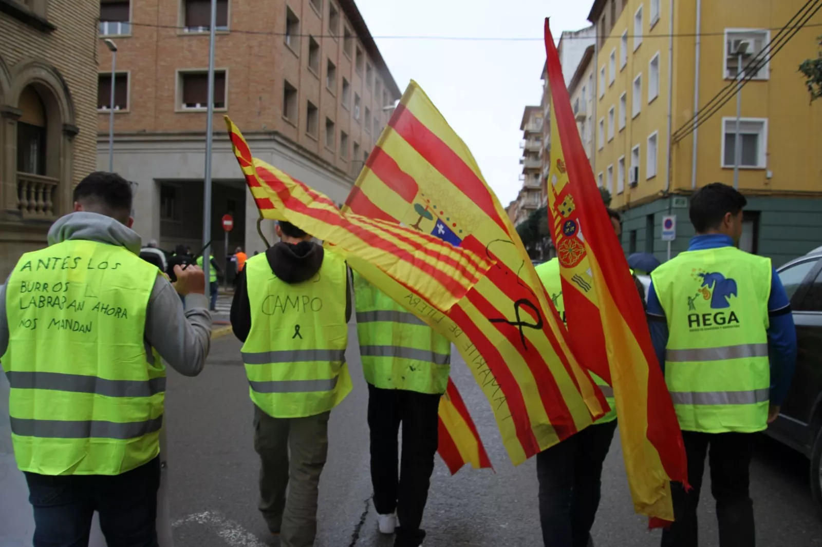 Imagen de la manifestación de agricultores en Huesca. Foto Carlos Neofato