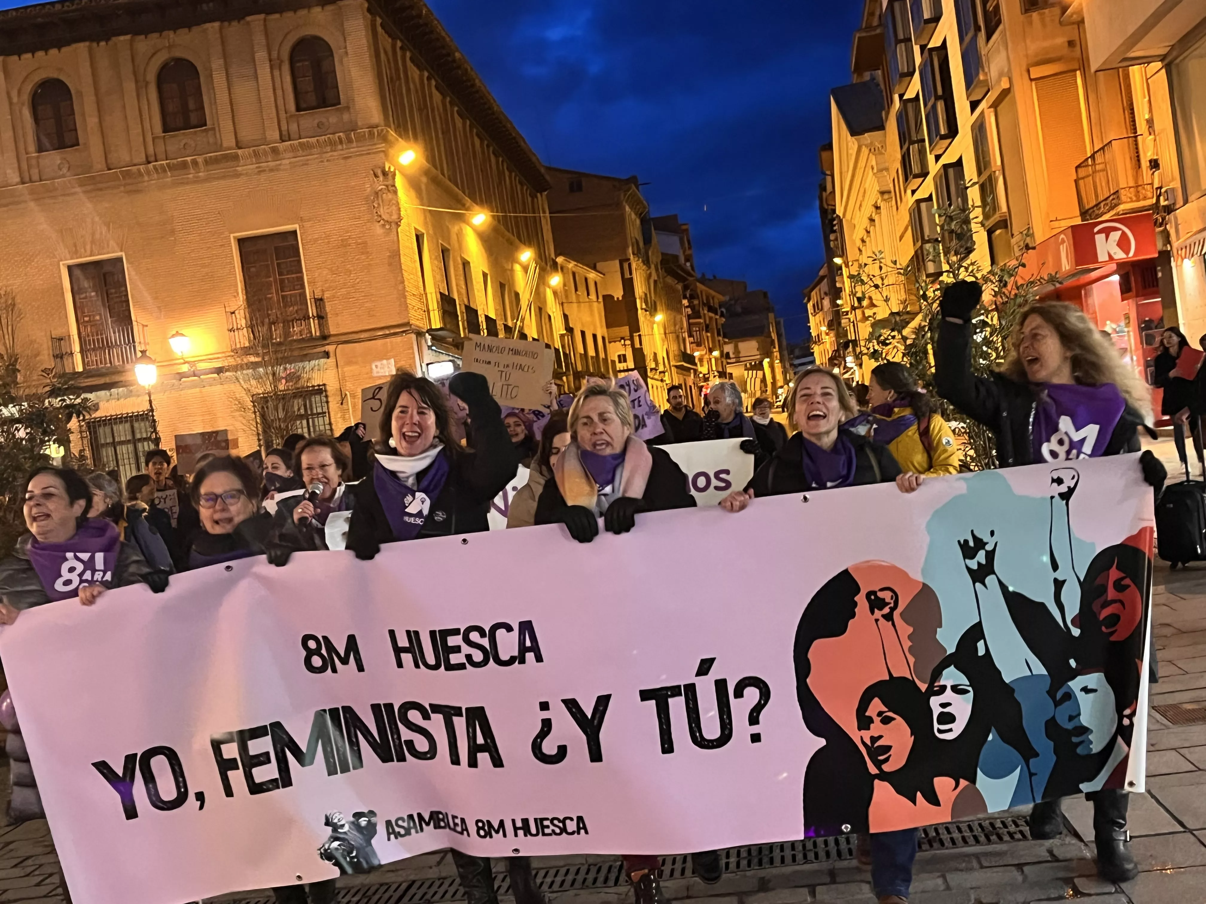 Manifestación del 8M 2024 celebrada en Huesca. Foto Mercedes Manterola