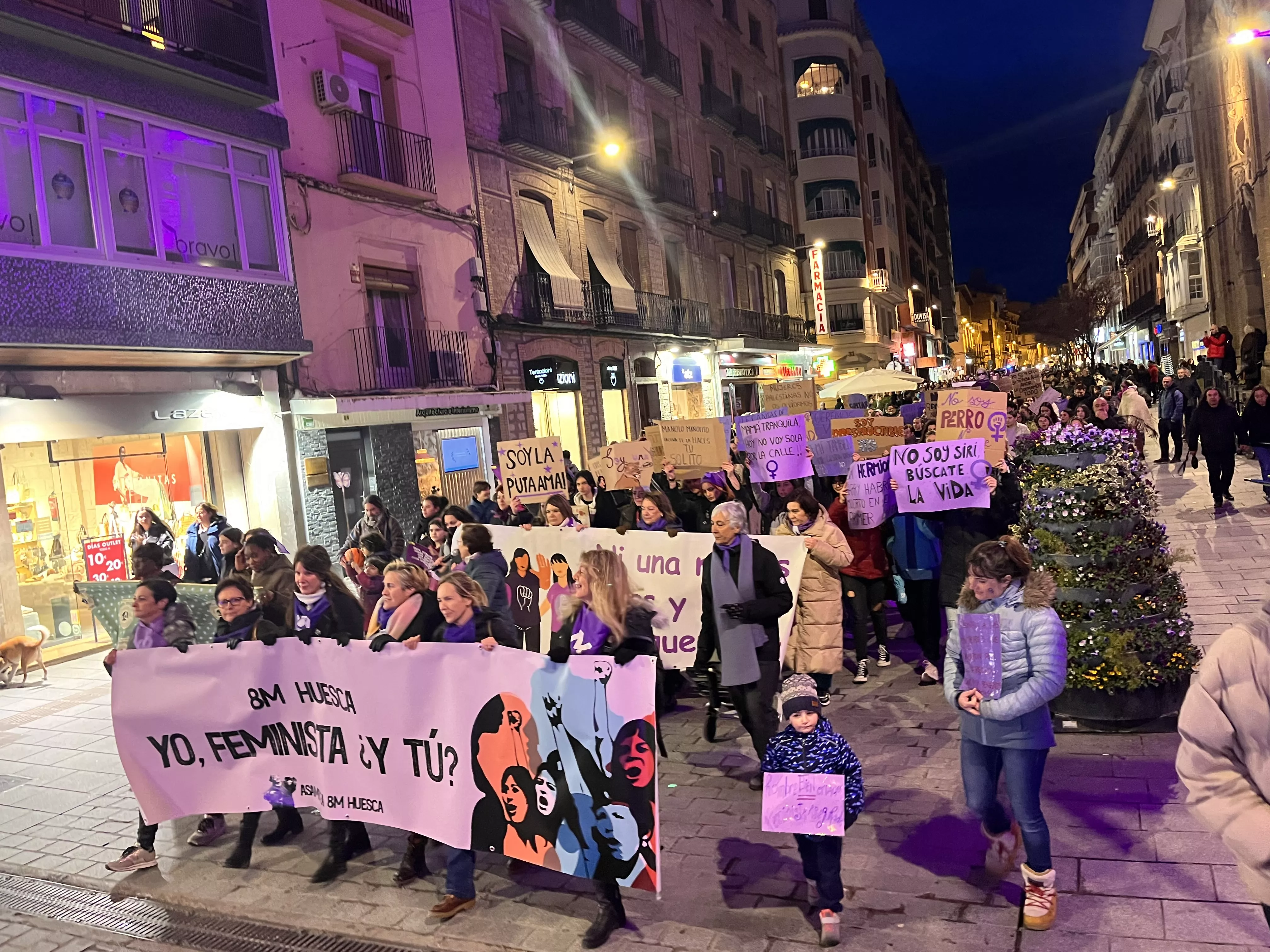 Manifestación del 8M 2024 celebrada en Huesca. Foto Mercedes Manterola