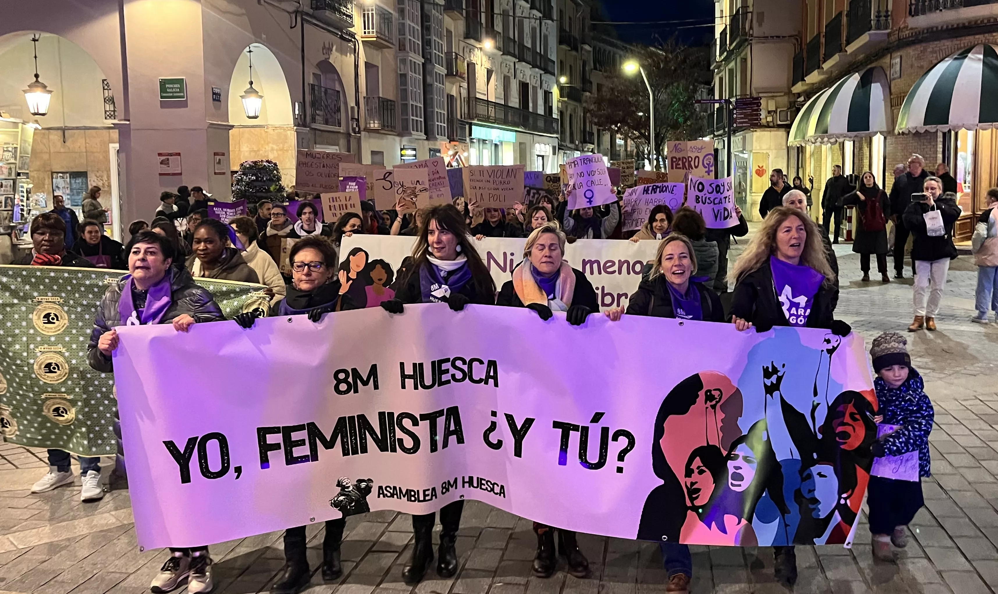 Manifestación del 8M 2024 celebrada en Huesca. Foto Mercedes Manterola