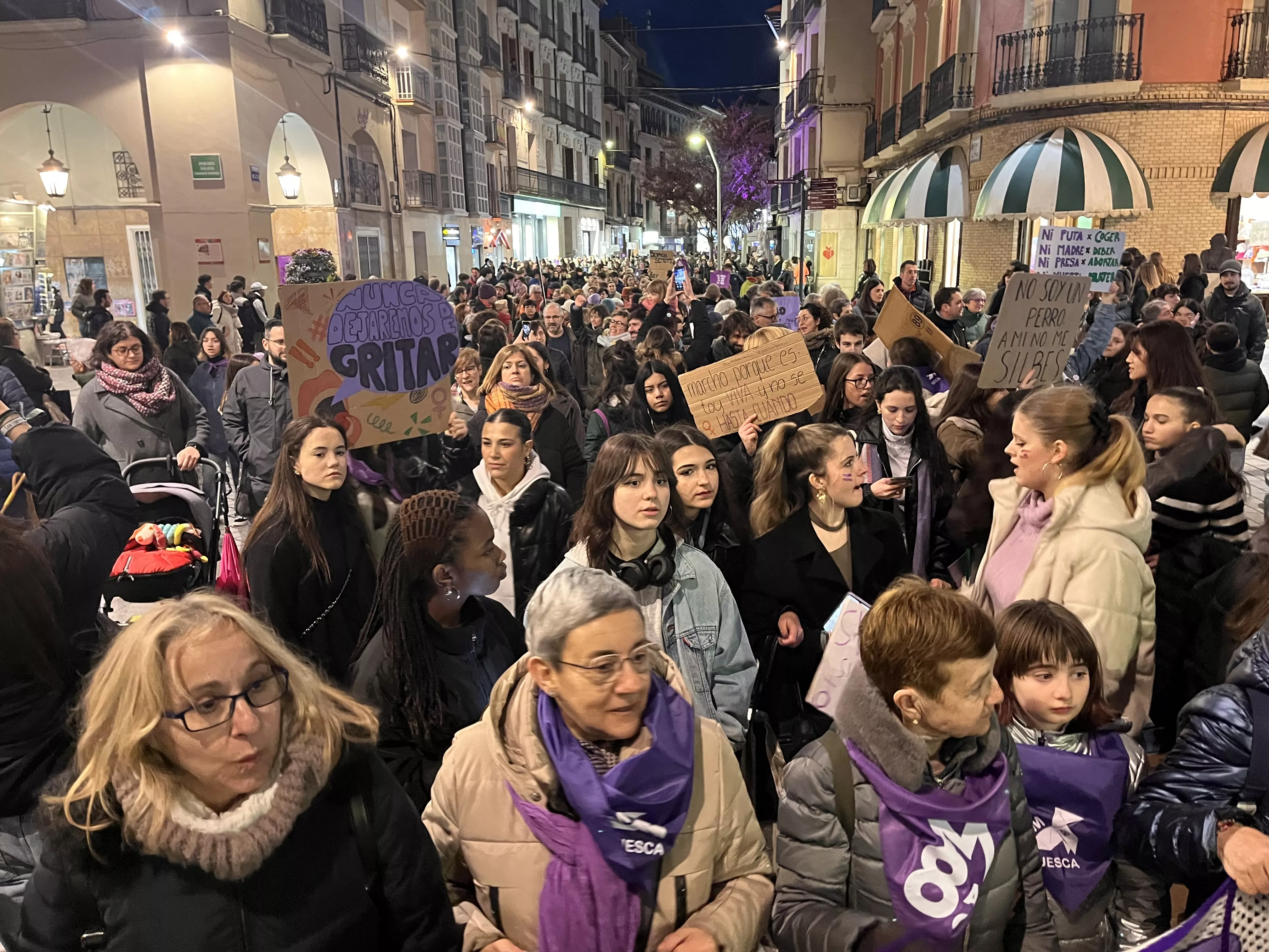 Manifestación del 8M 2024 celebrada en Huesca. Foto Mercedes Manterola