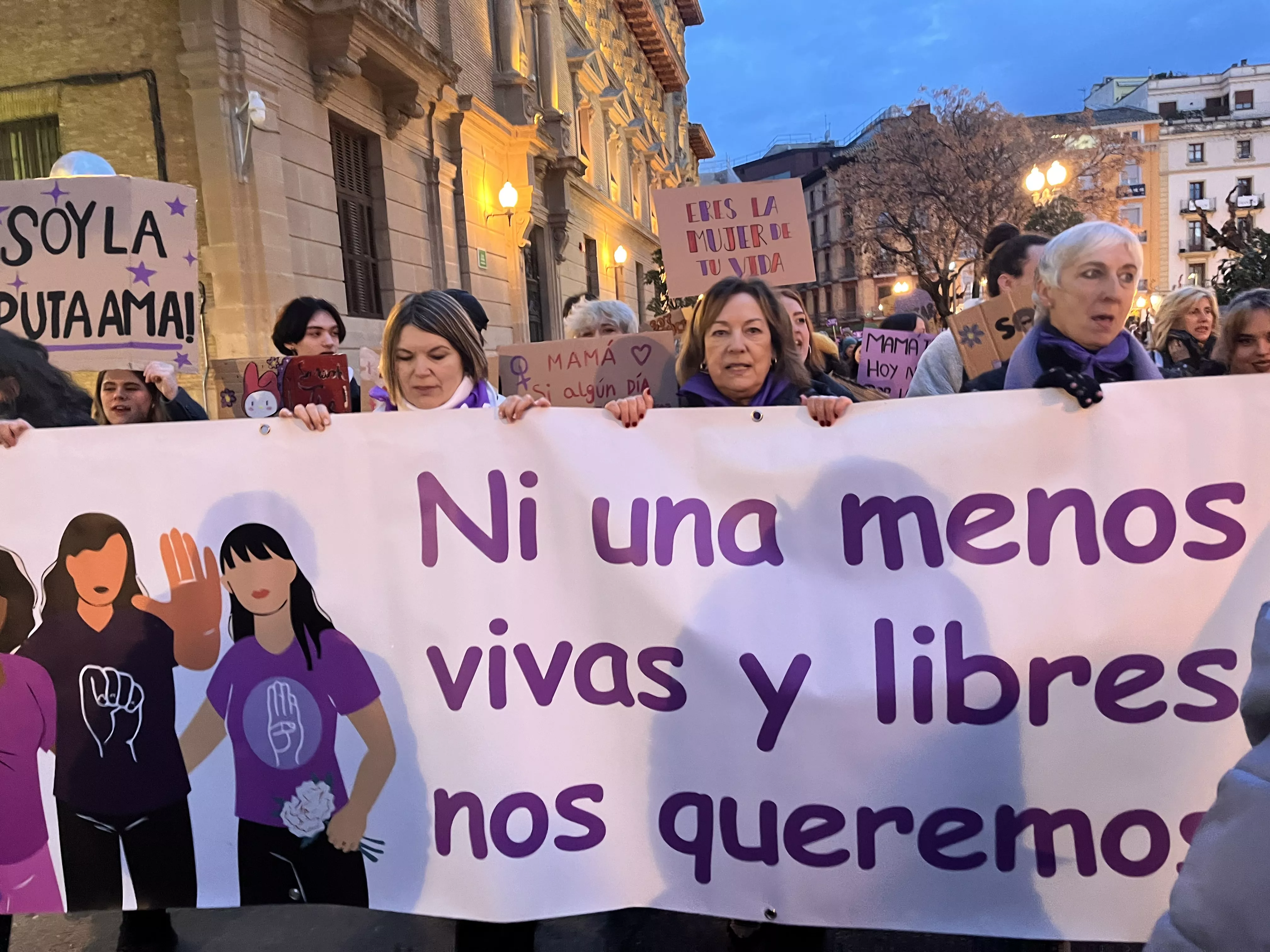 Manifestación del 8M 2024 celebrada en Huesca. Foto Mercedes Manterola