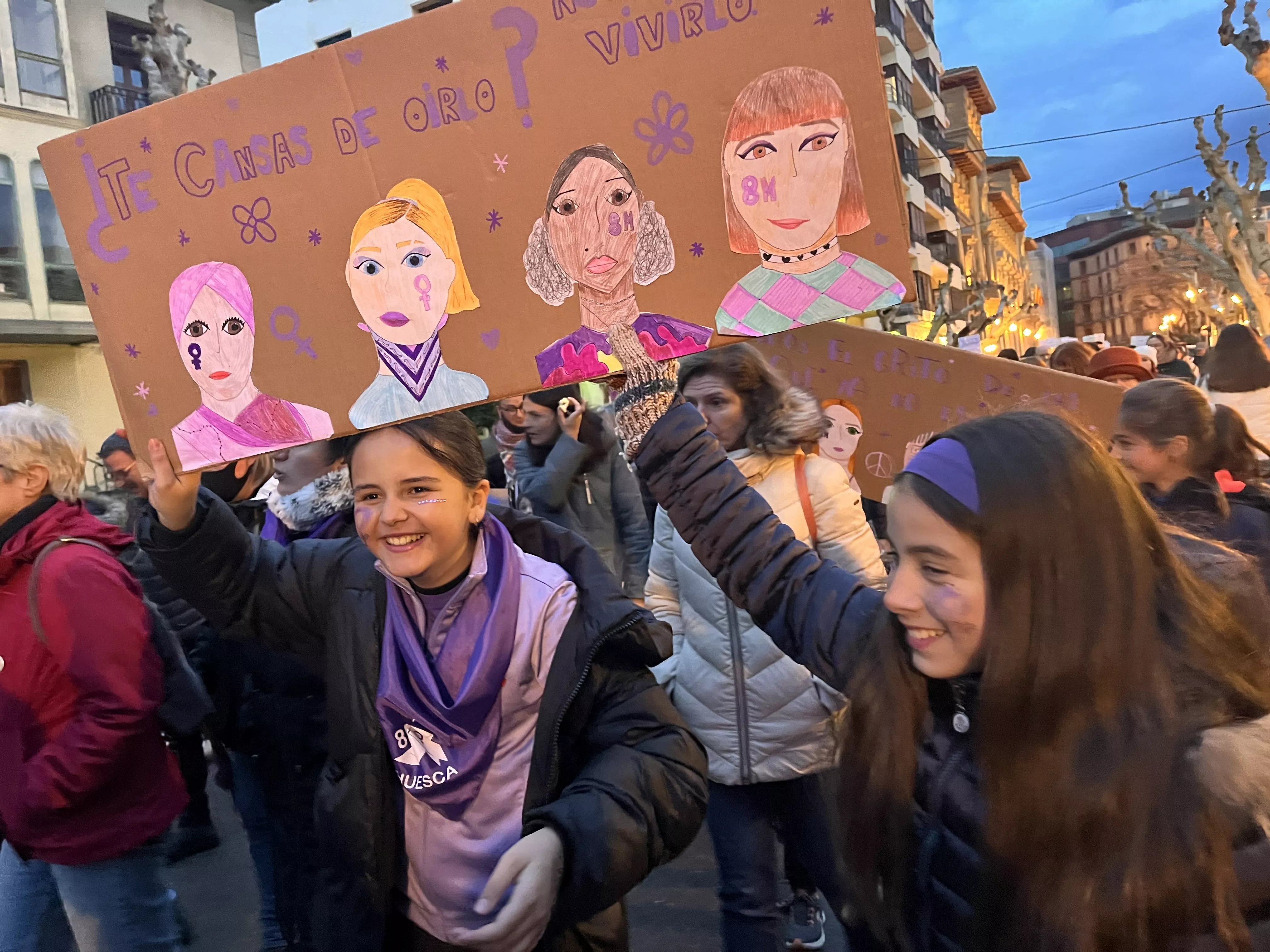 Manifestación del 8M 2024 celebrada en Huesca. Foto Mercedes Manterola