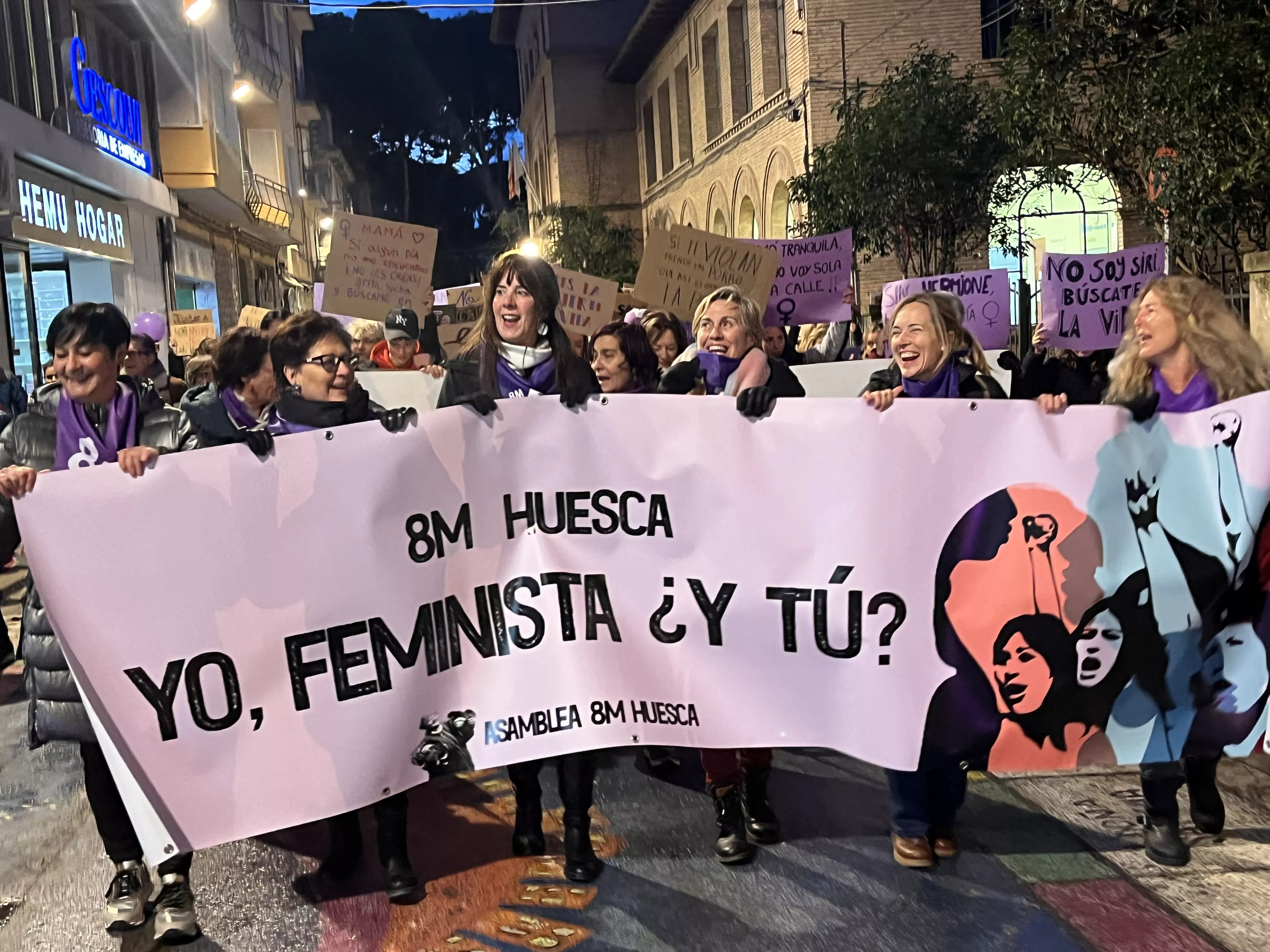 Manifestación del 8M 2024 celebrada en Huesca. Foto Mercedes Manterola