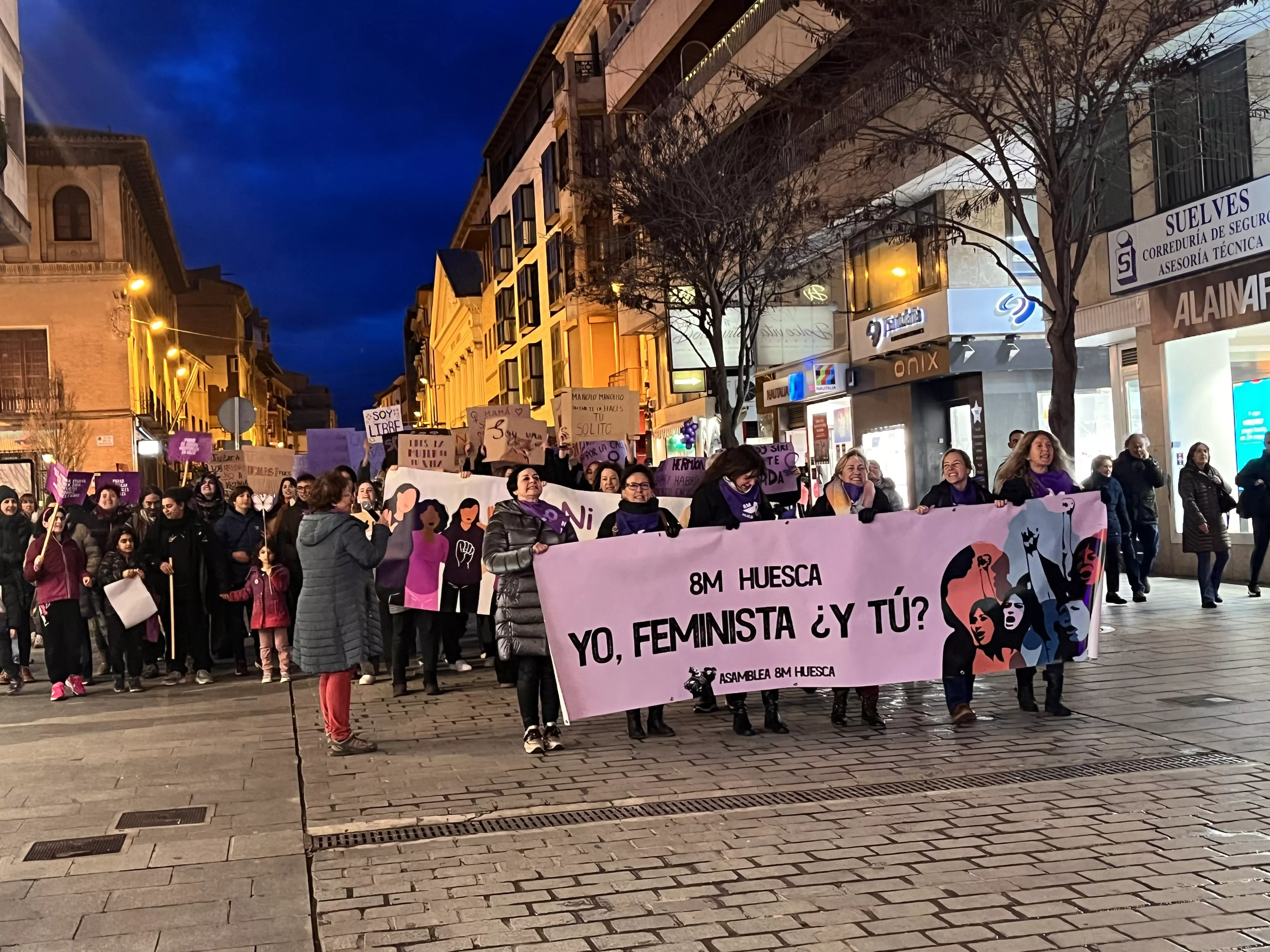 Manifestación del 8M 2024 celebrada en Huesca. Foto Mercedes Manterola
