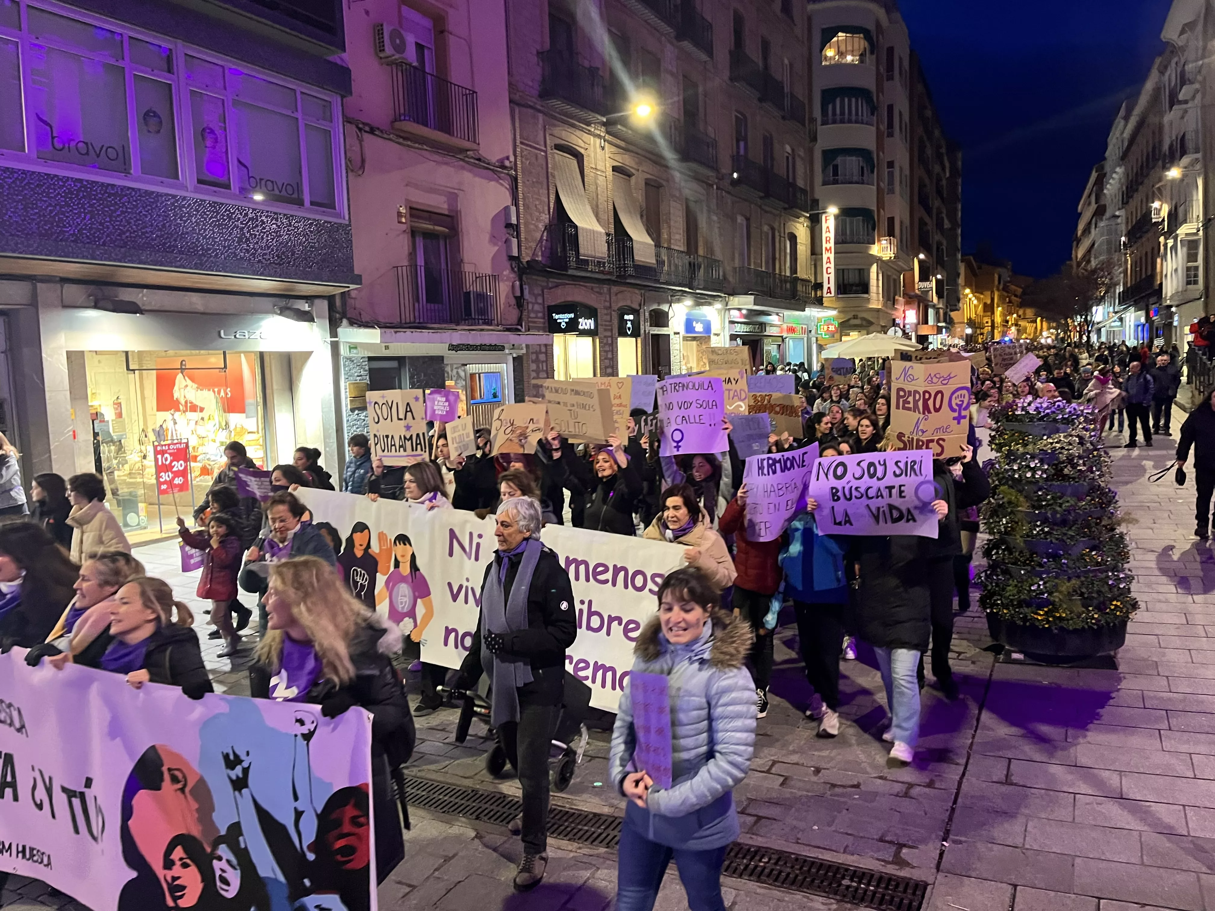 Manifestación del 8M 2024 celebrada en Huesca. Foto Mercedes Manterola