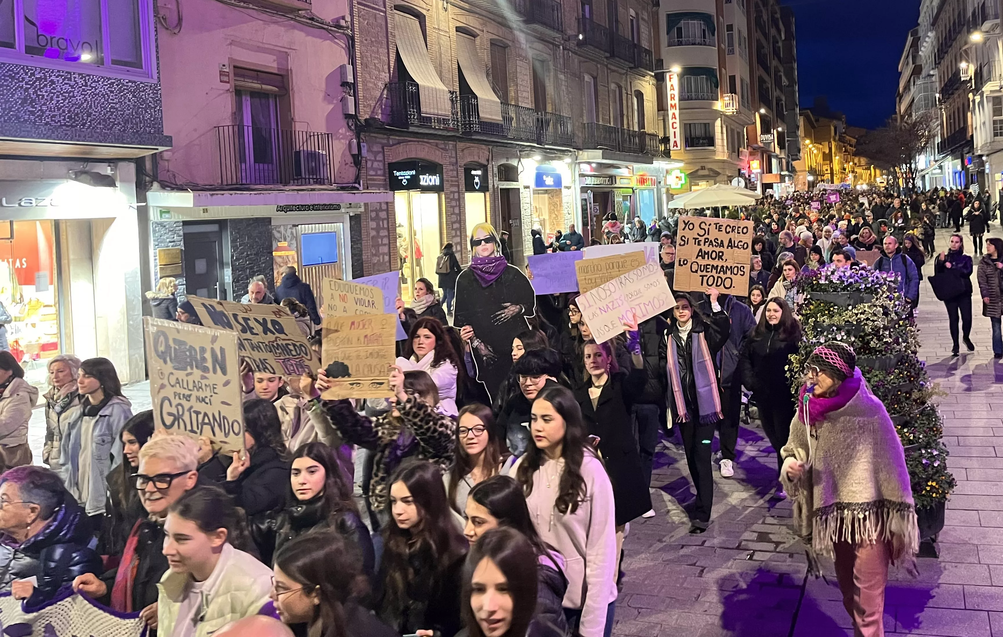 Manifestación del 8M 2024 celebrada en Huesca. Foto Mercedes Manterola