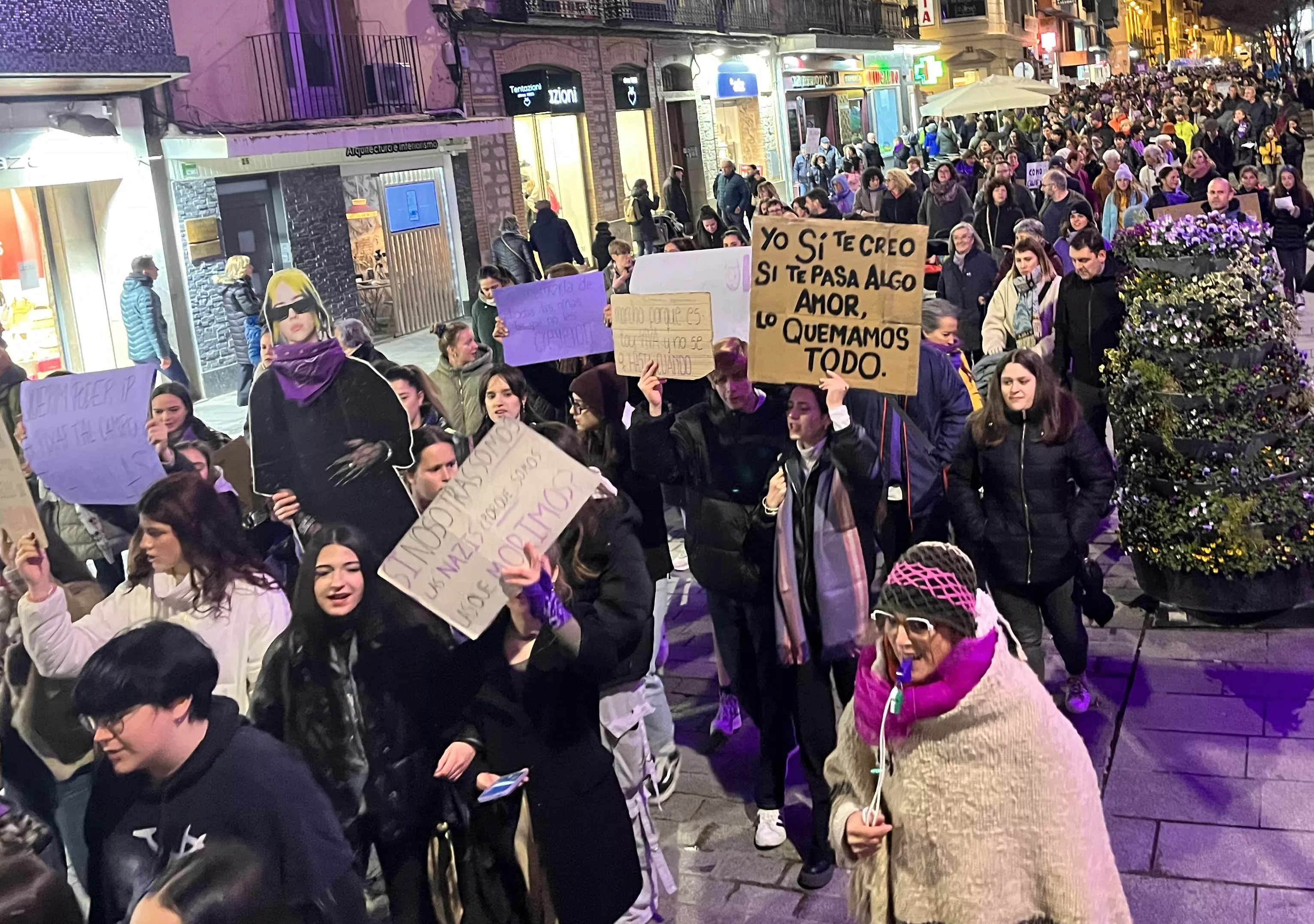 Manifestación del 8M 2024 celebrada en Huesca. Foto Mercedes Manterola