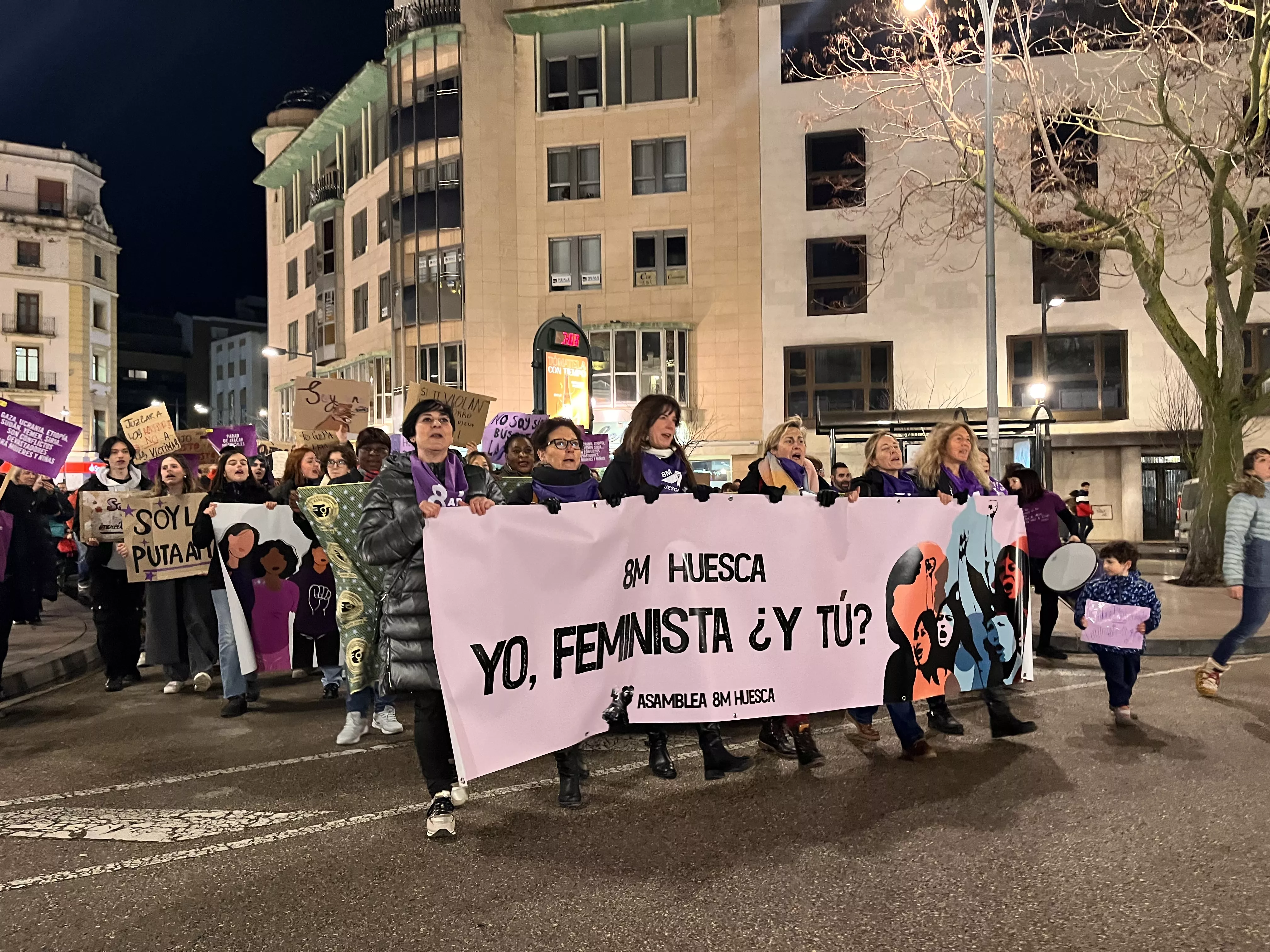 Manifestación del 8M 2024 celebrada en Huesca. Foto Mercedes Manterola