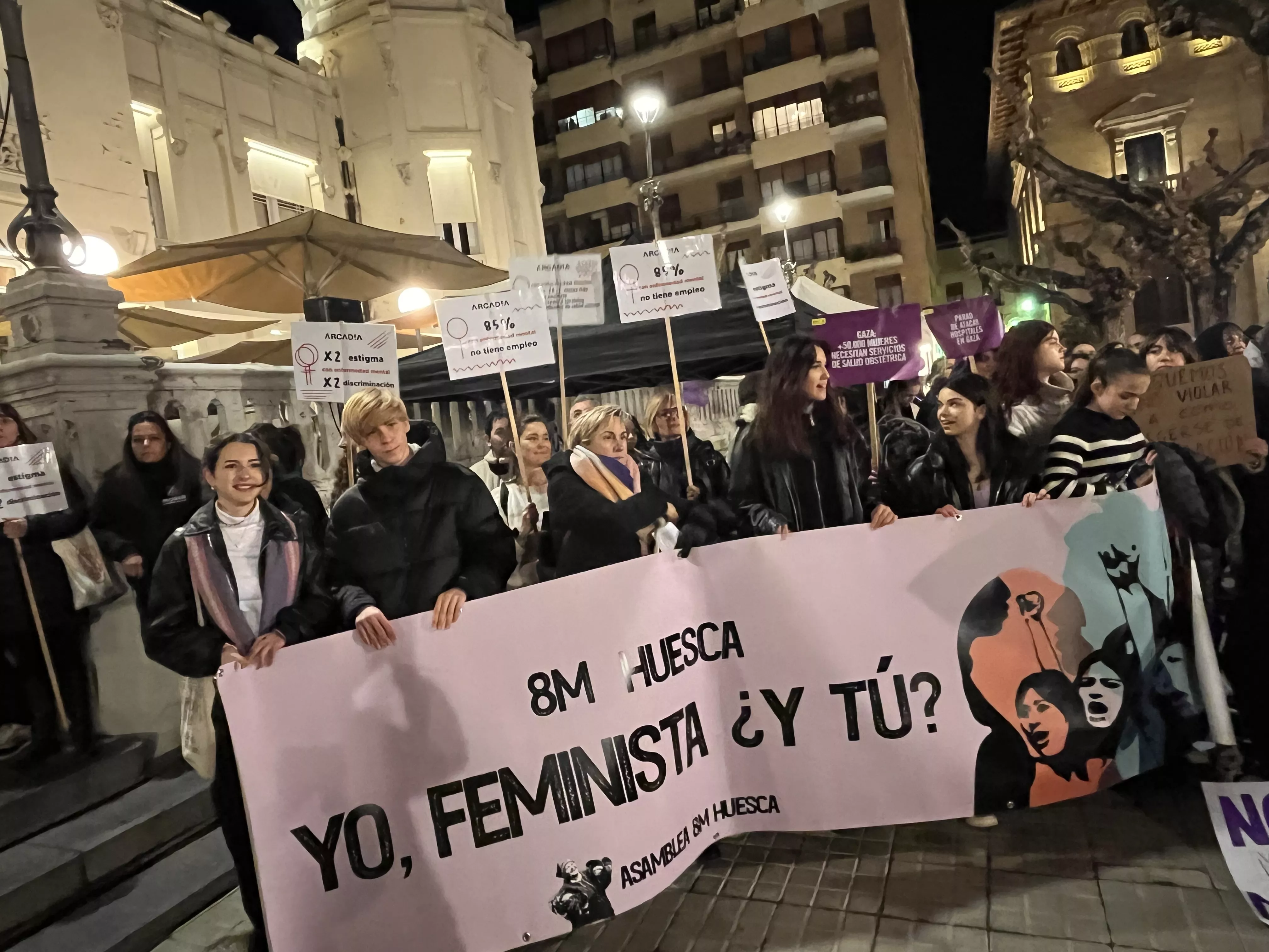 Manifestación del 8M 2024 celebrada en Huesca. Foto Mercedes Manterola