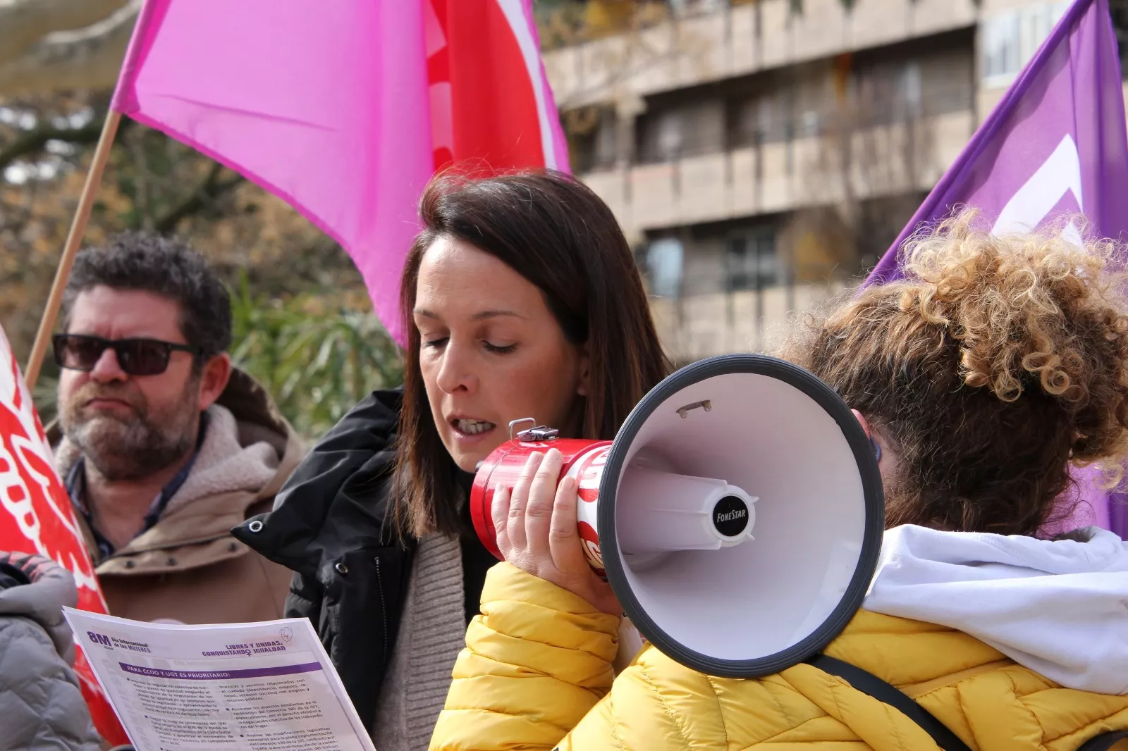 Concentración de UGT y CCOO con motivo del Día de la Mujer 2024. Foto Carlos Neofato