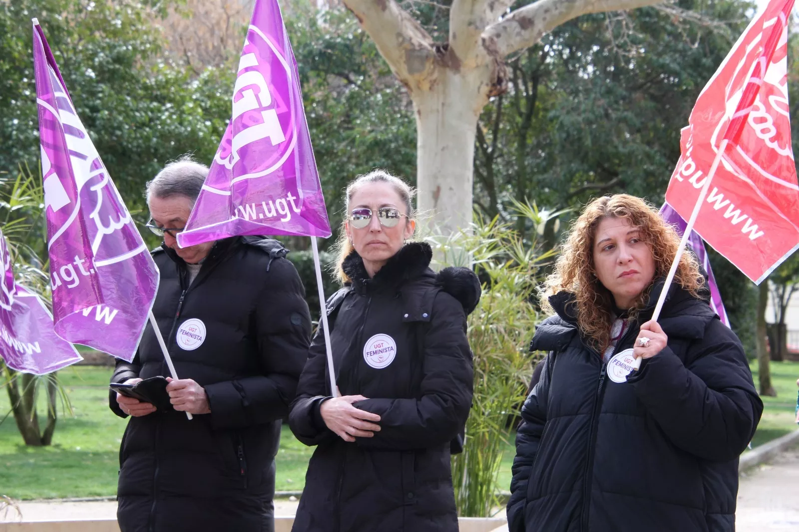 Concentración de UGT y CCOO con motivo del Día de la Mujer 2024. Foto Carlos Neofato