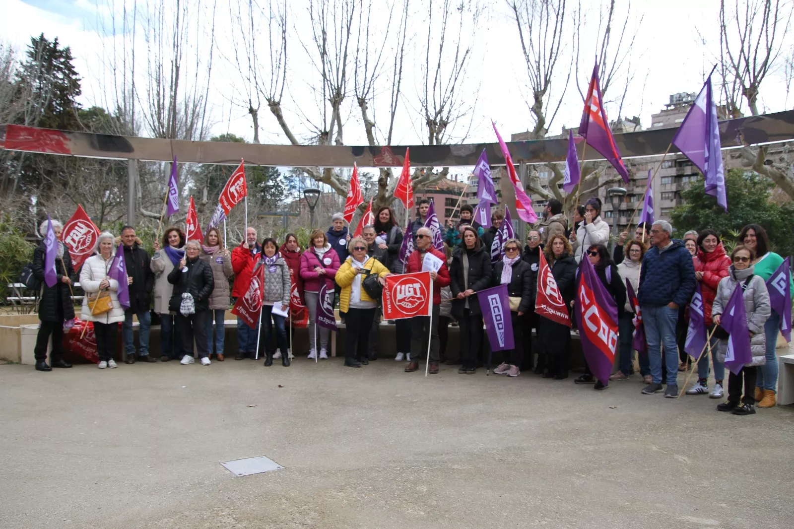 Concentración de UGT y CCOO con motivo del Día de la Mujer 2024. Foto Carlos Neofato