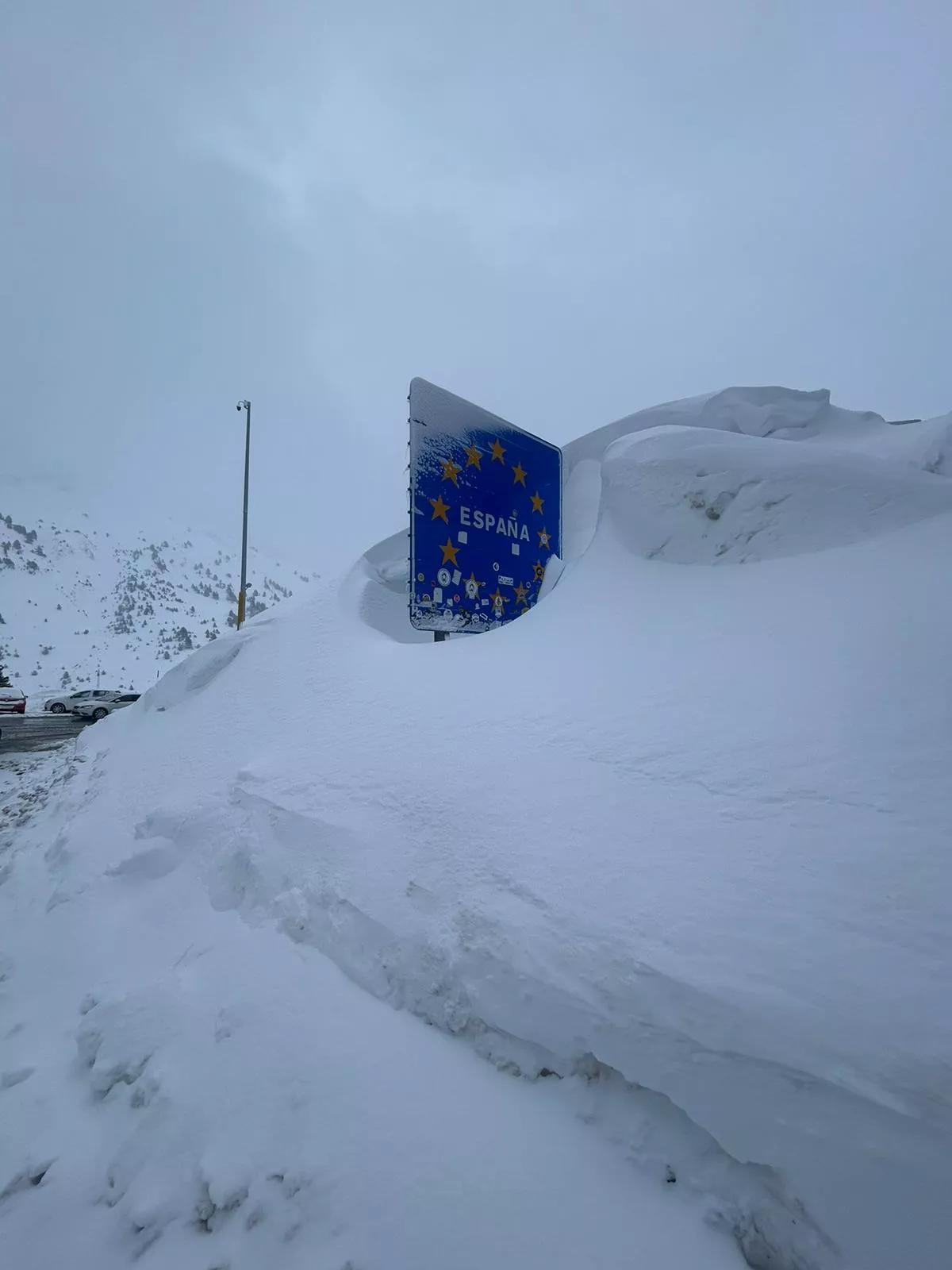 Frontera con Francia en el puerto del Portalet.