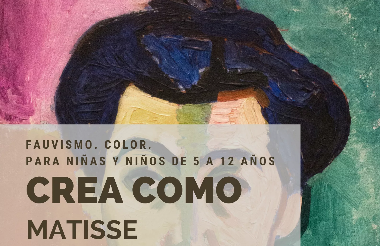 Cartel del programa Crea como Matisse de las ludotecas municipales de Huesca