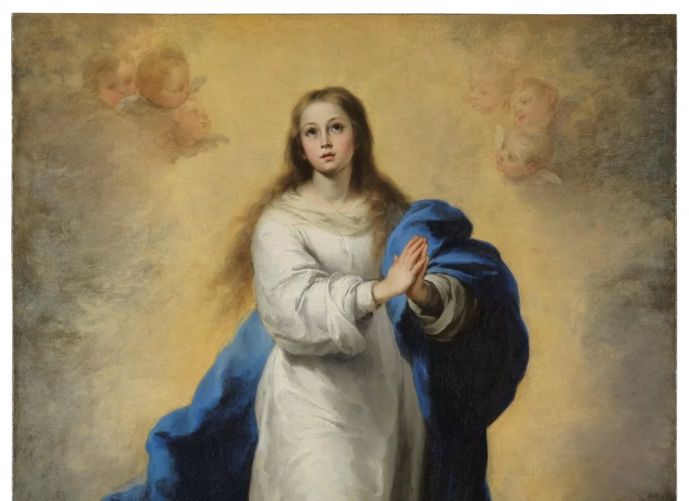 Parte de 'La Inmaculada de El Escorial' de Murillo, que se expondrá en el Museo de Huesca.