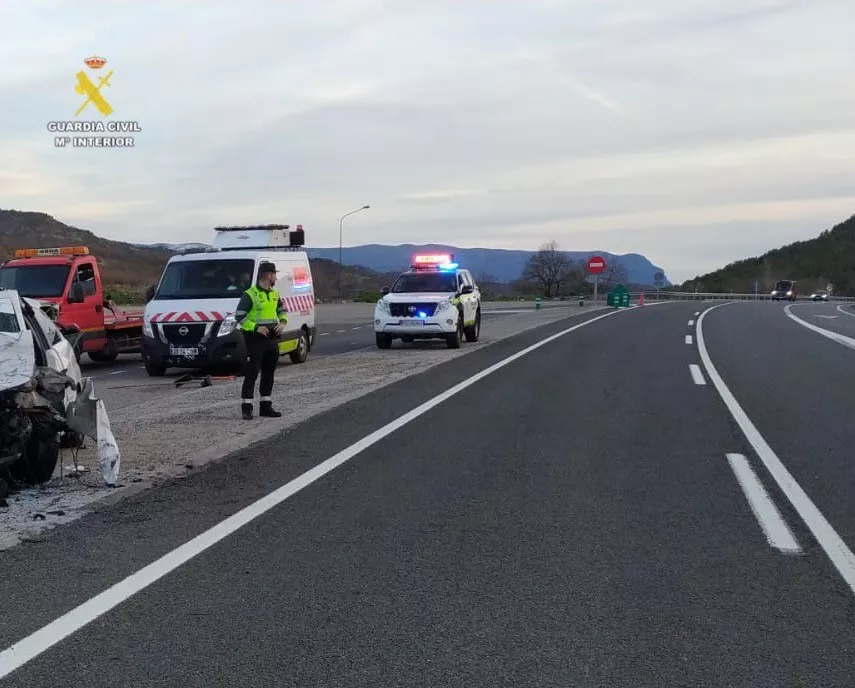 Lugar del accidente en Arén