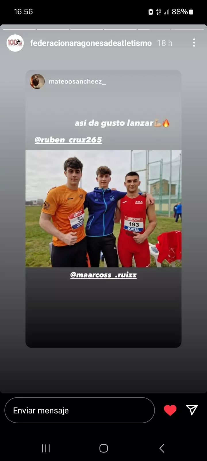 Los tres aragoneses de disco Sub-16, con Rubén Cruz y Marcos Ruiz