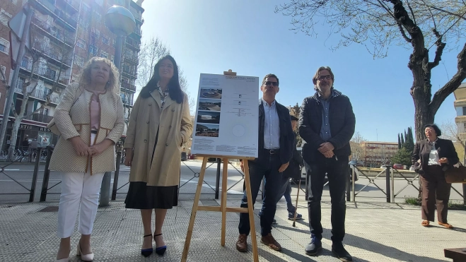 Susana Oliván, Lorena Orduna, Ignacio Recarte, Iván Rodríguez y representantes del barrio. Susana Oliván, Lorena Orduna, Ignacio Recarte, Iván Rodríguez y representantes del barrio.