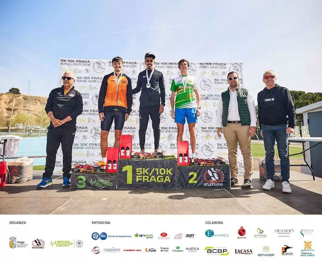 Podio Cto. Aragón masculino 10K