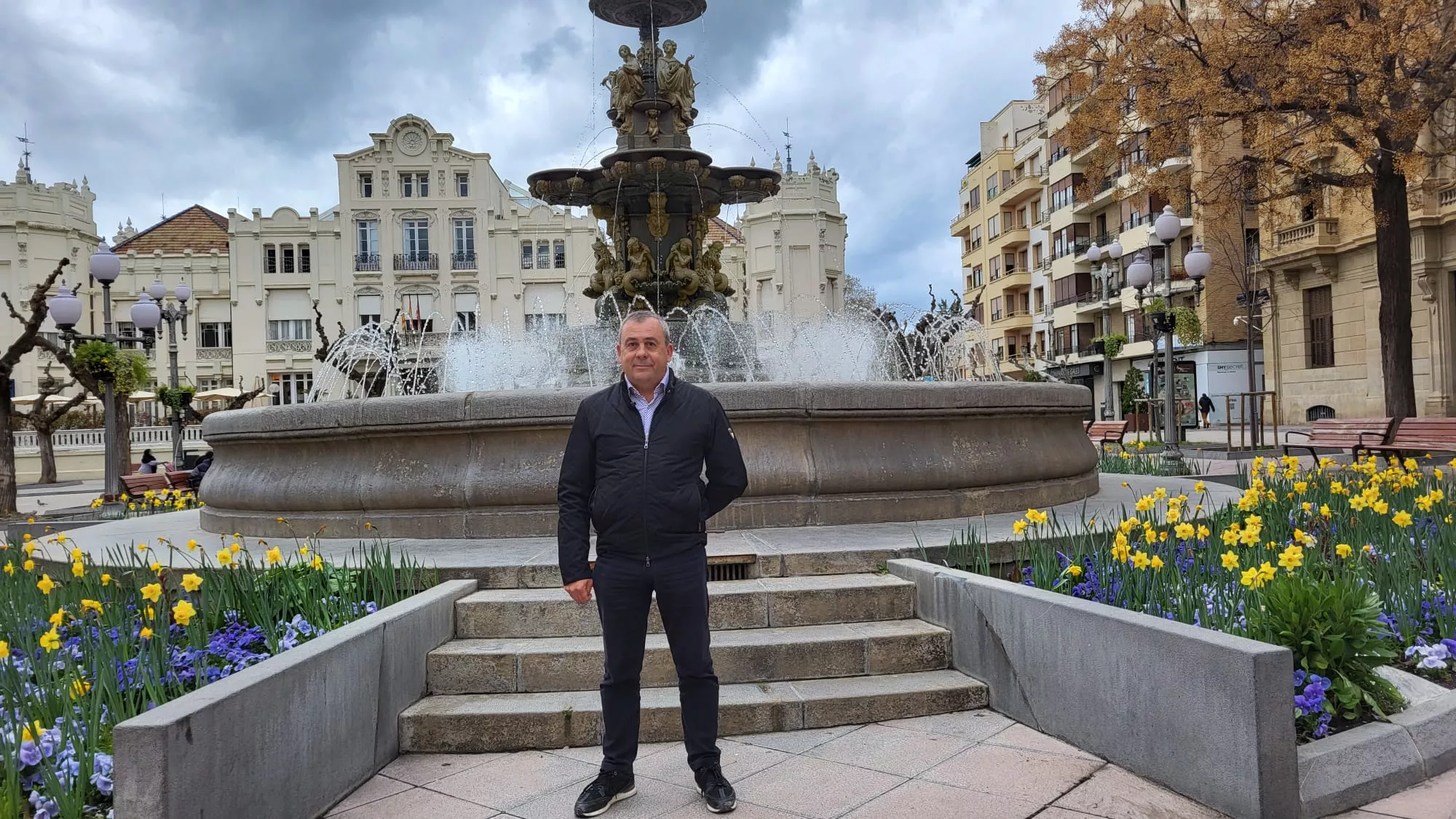 Jesús Sanagustín en la Plaza de Navarra