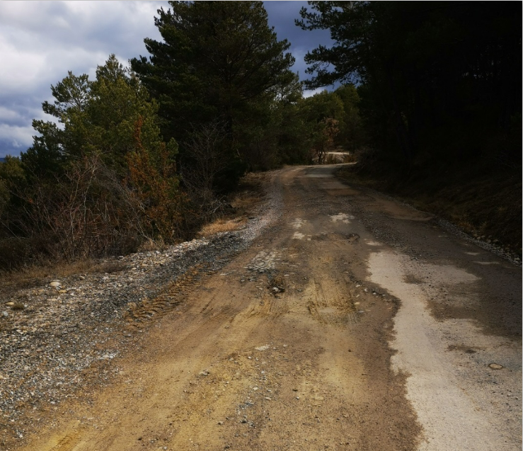 Estado del acceso norte a Guara por la A-1604-Lasaosa-Nocito Estado del acceso norte a Guara por la A-1604-Lasaosa-Nocito
