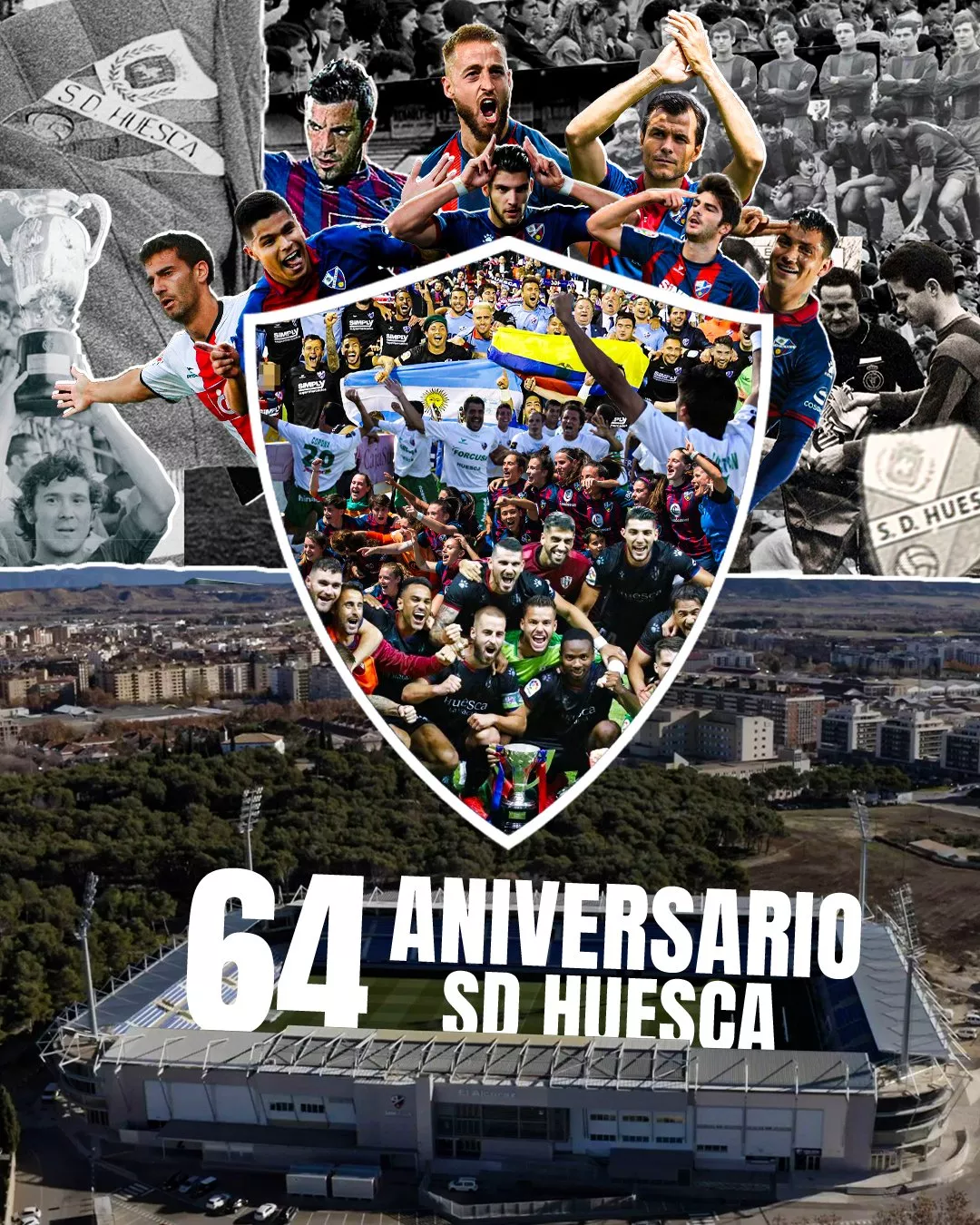 Imagen del 64 aniversario de la Sociedad Deportiva Huesca
