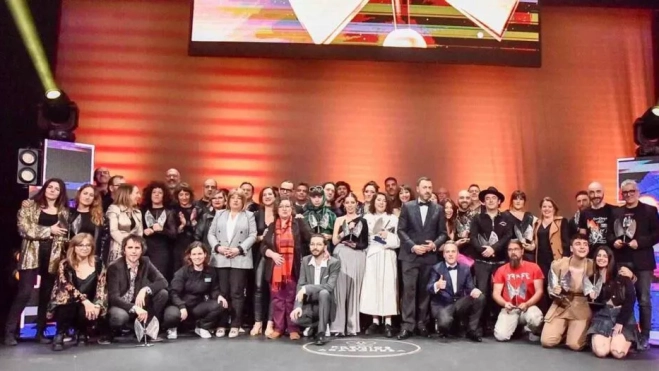 Fotos de los galardonados en los Premios de la Música Aragonesa.