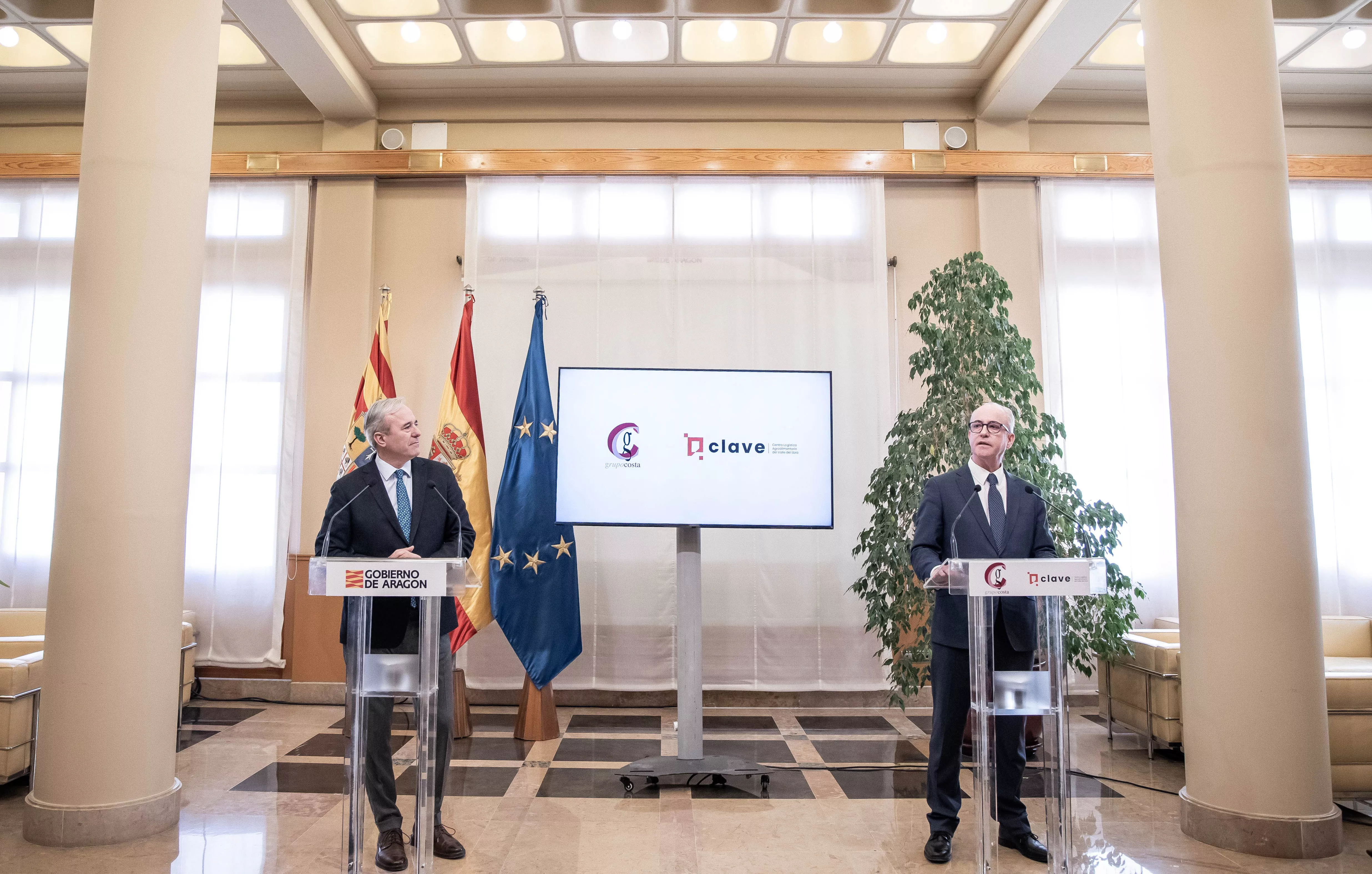 Jorge Azcón y Jorge Costa, en la presentación del Proyecto Clave