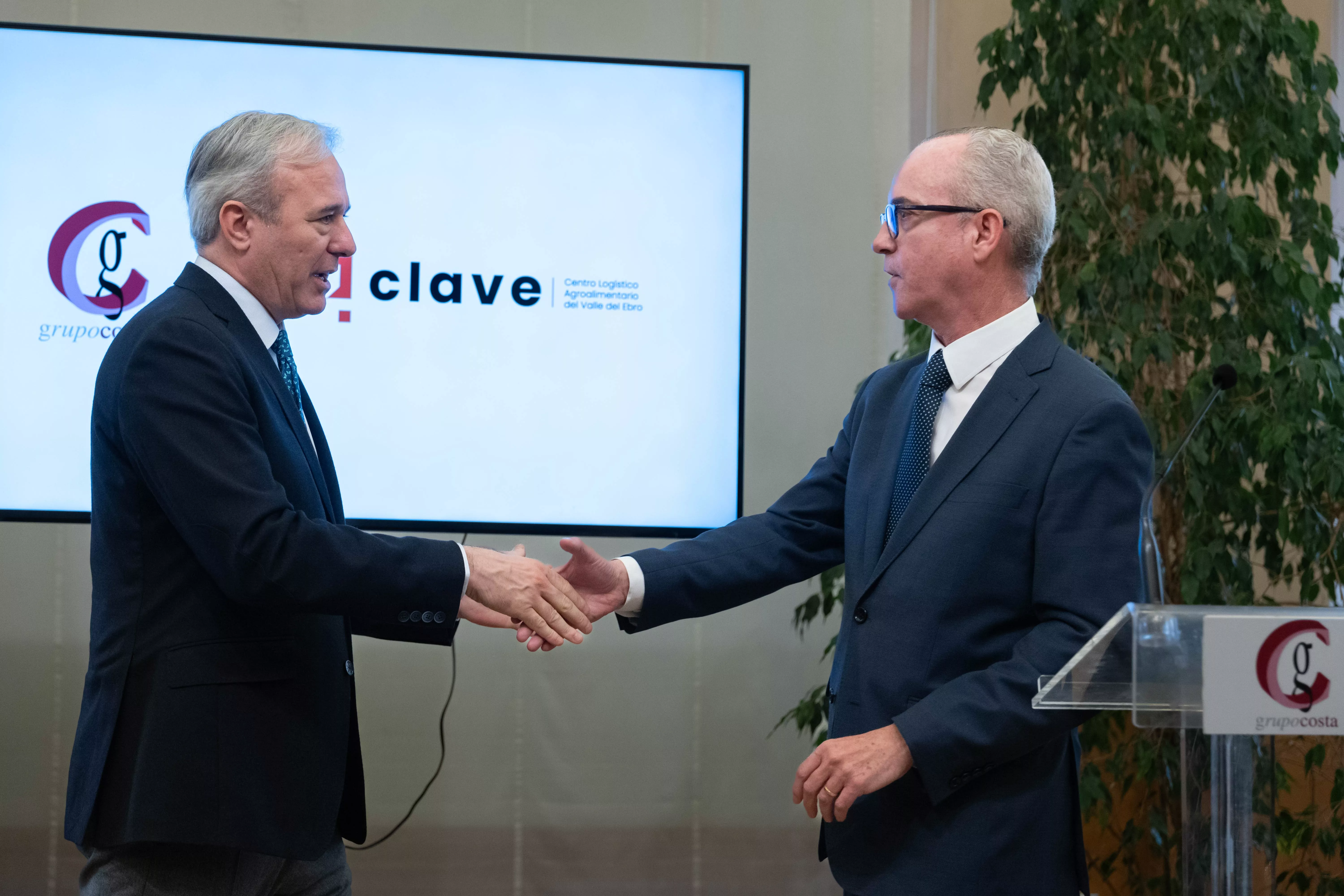 Jorge Azcón y Jorge Costa, en la presentación del Proyecto Clave del Grupo Costa