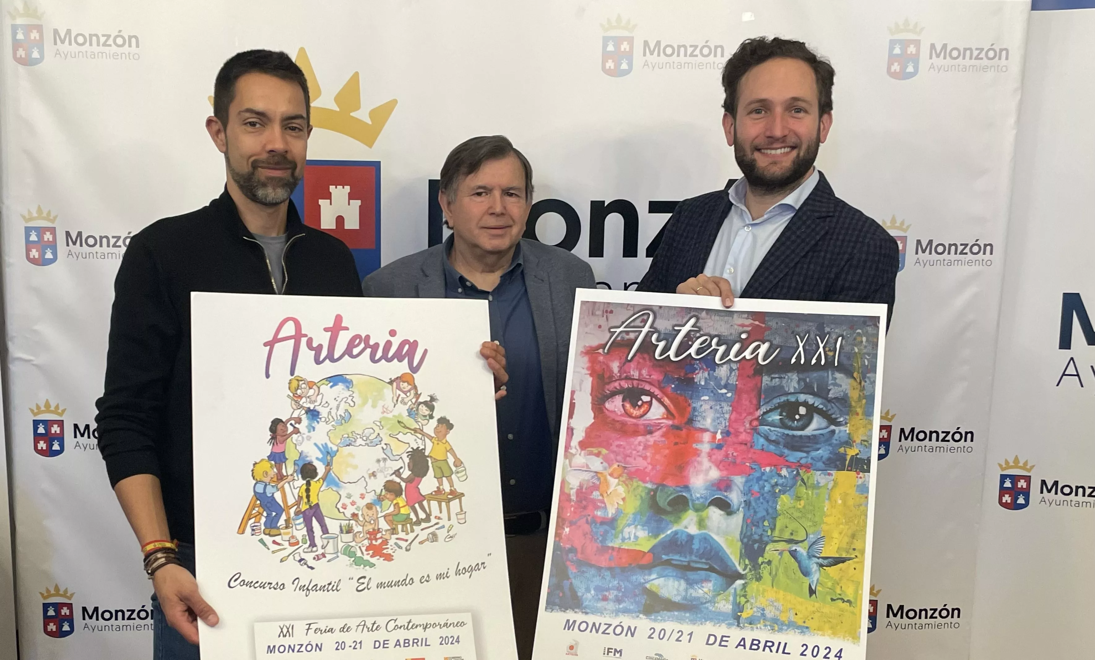 Jairo Sánchez, Gorgonio Sanjuan e Isaac Claver en la presentación de una nueva edición de Arteria.