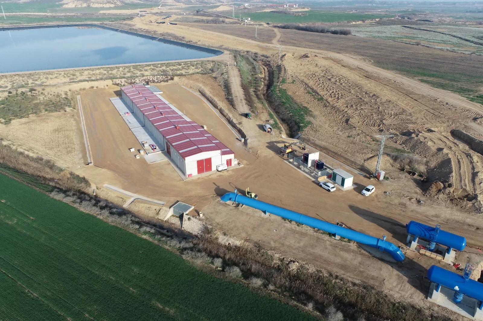 Obras realizadas para la modernización de regadíos en Molinar del Flumen.