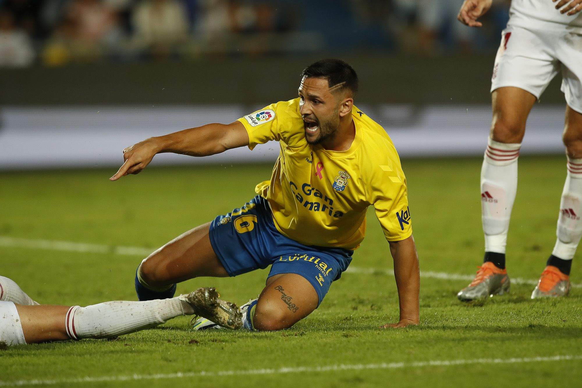 Florin Andone en el último partido de Las Palmas. Foto: UD Las Palmas