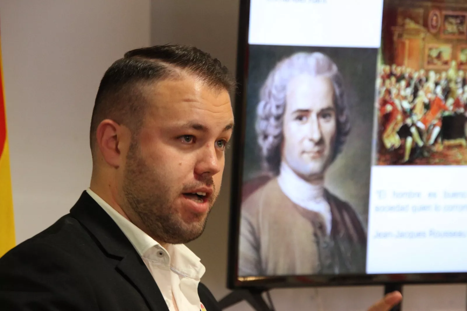 El historiador Carlos A. Migliaccio, en su intervención. Foto Carlos Migliaccio.