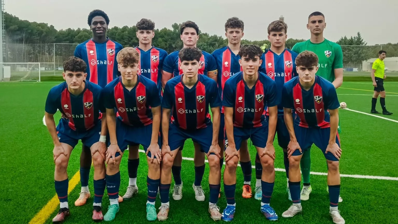 Once del Huesca Juvenil B ante el Teruel.