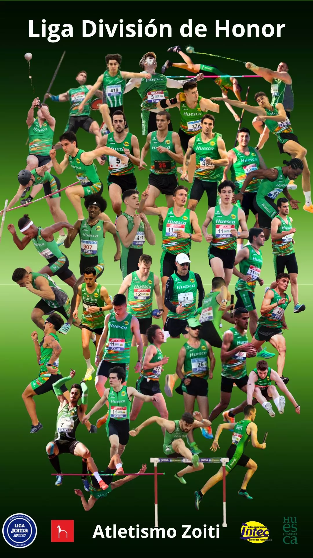 Cartel de la competición con los atletas de Intec-Zoiti