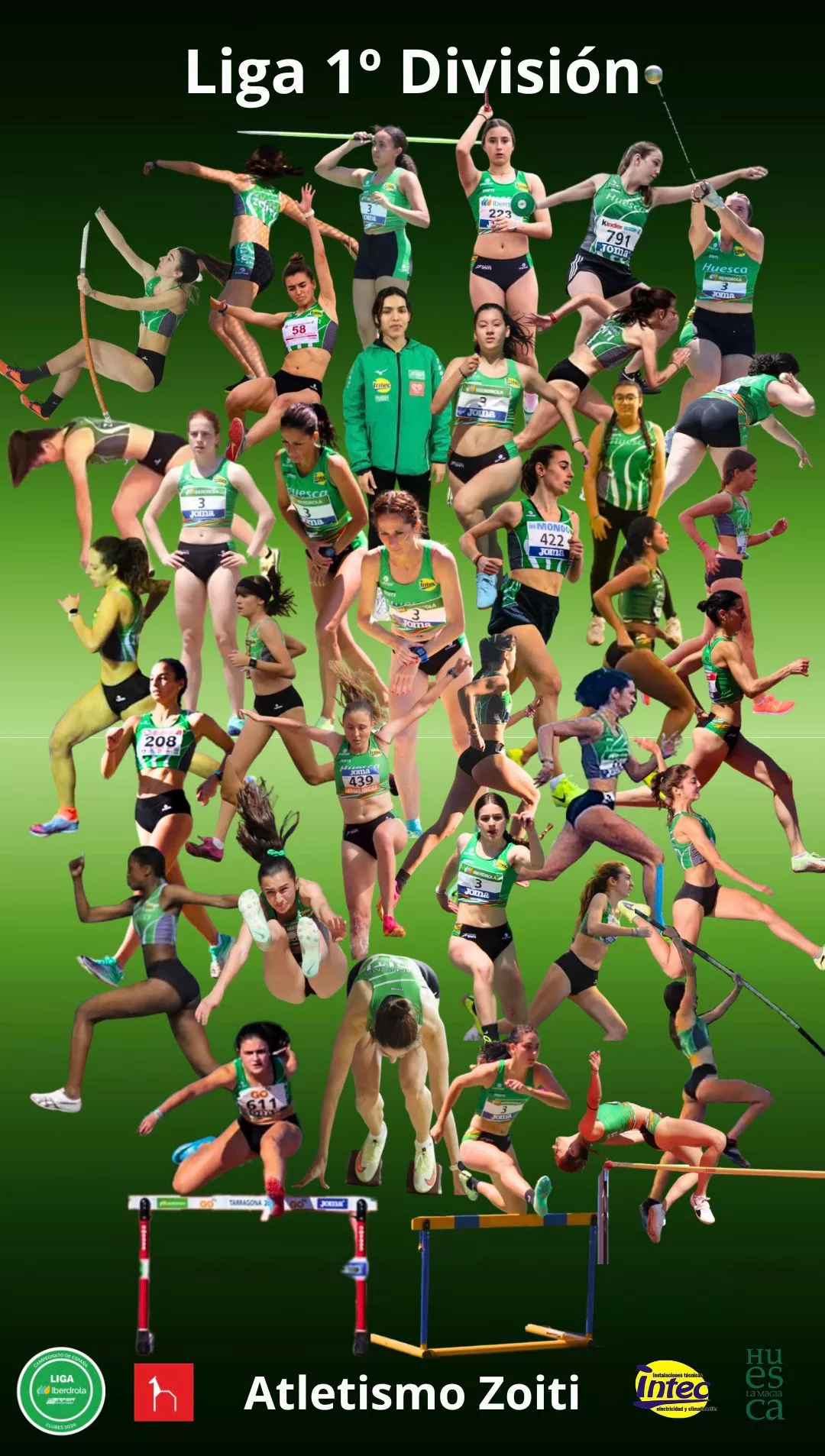 Cartel del equipo femenino de Intec-Zoiti ante su debut en Primera División.