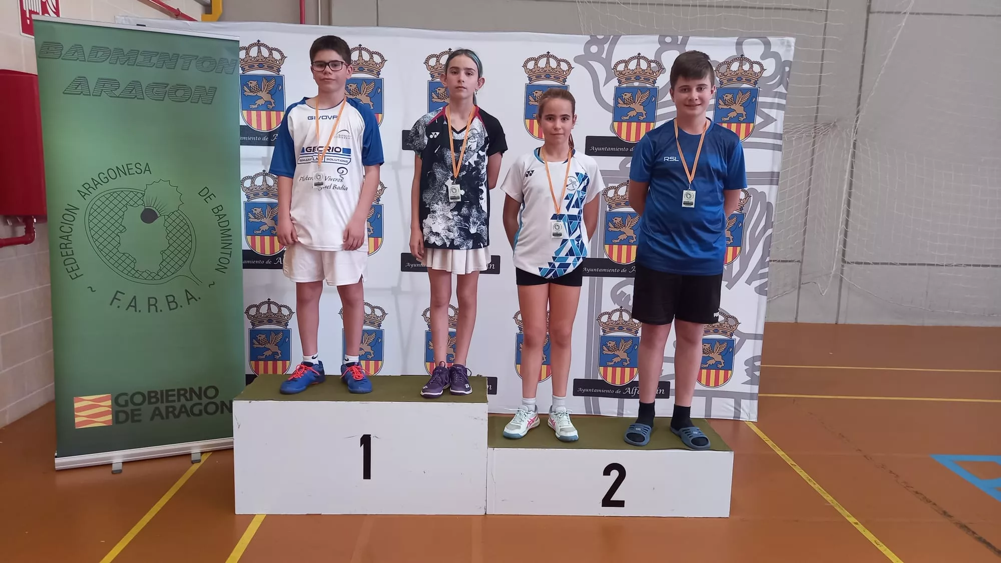 Podios del CB Binéfar en Alfajarín