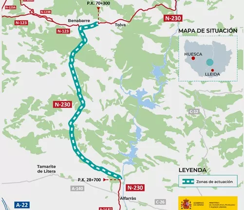 Mapa del acondicionamiento de la N 230