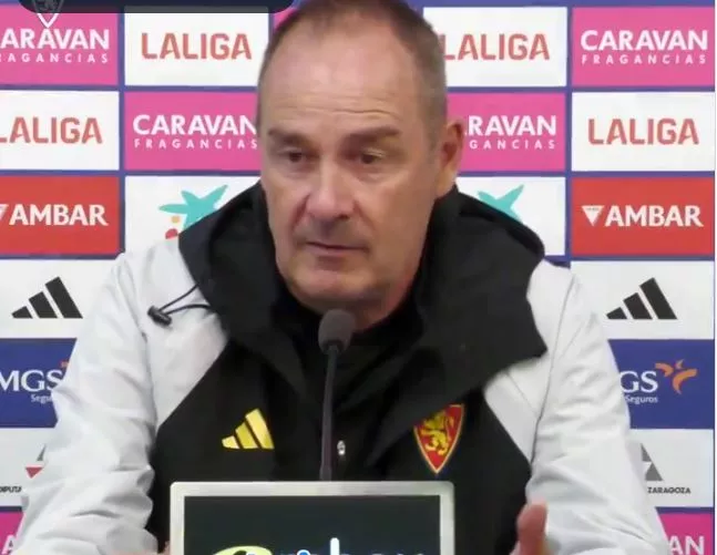 Víctor Fernández, durante la rueda de prensa previa al partido contra el Huesca.