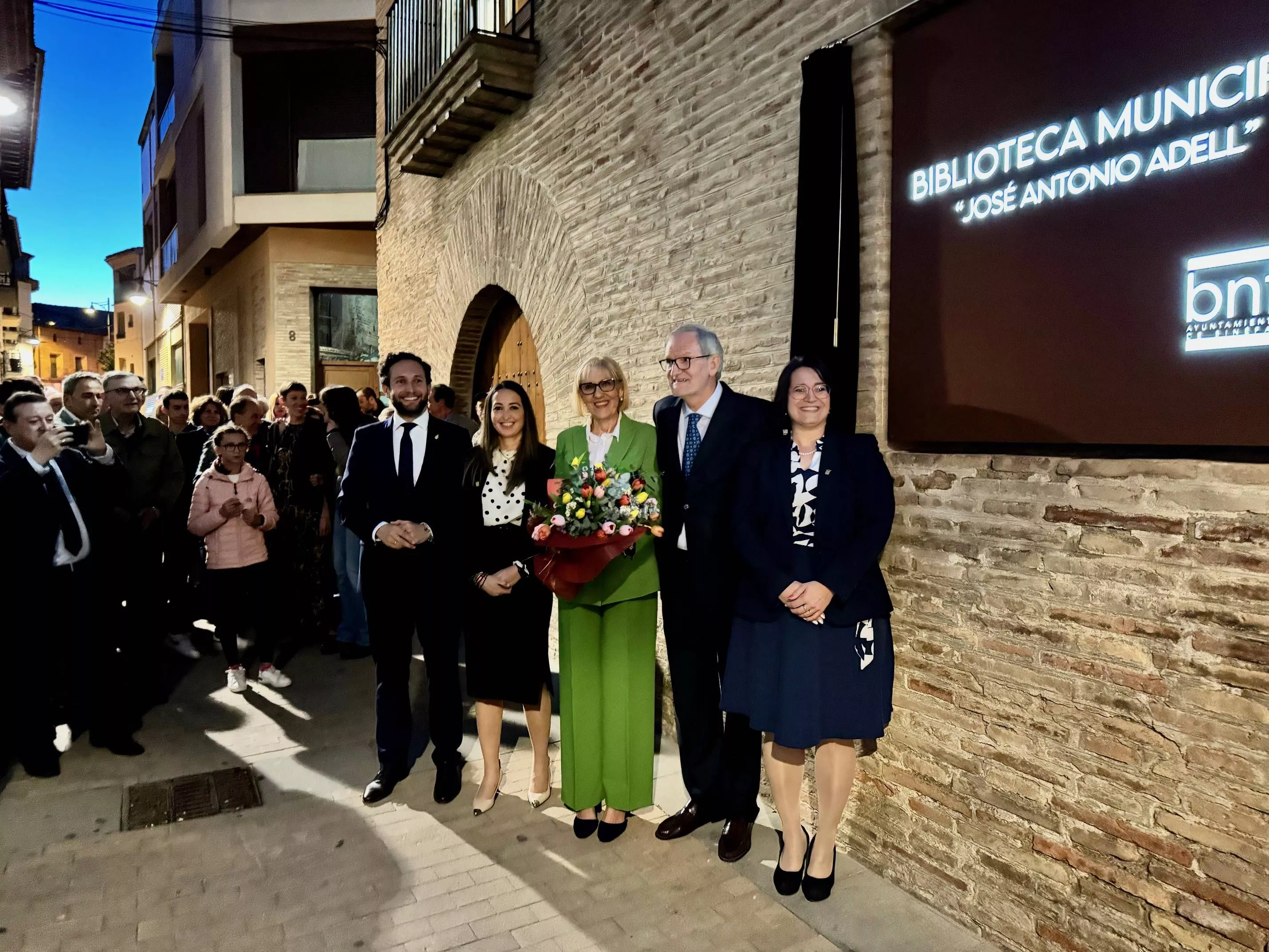 Inauguración del nombre de José Antonio Adell en la Biblioteca de Binéfar